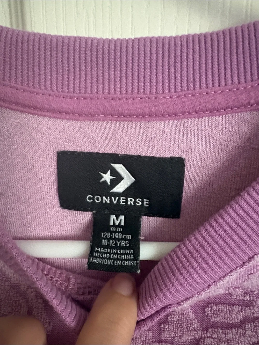 Converse Purple Lavender Floral Crewneck Sweatshirt Like New